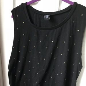 Gold studded black tank